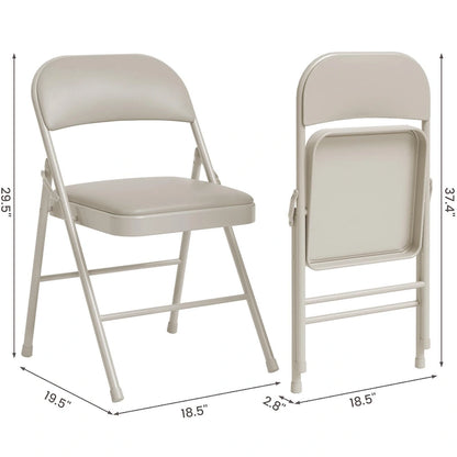 4pcs Folding Chairs With Padded Cushion and Back, Hold Up to 350 Pounds