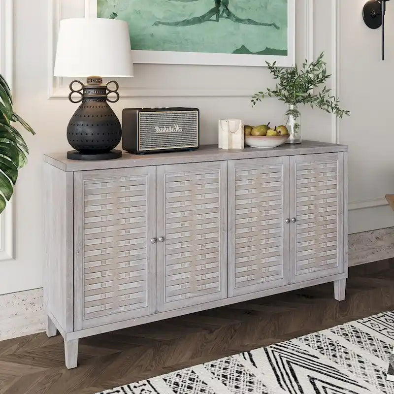 4 Door Wooden Cabinet Sideboard for Living Room