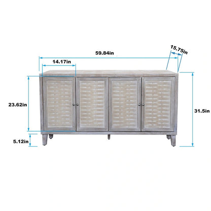 4 Door Wooden Cabinet Sideboard for Living Room