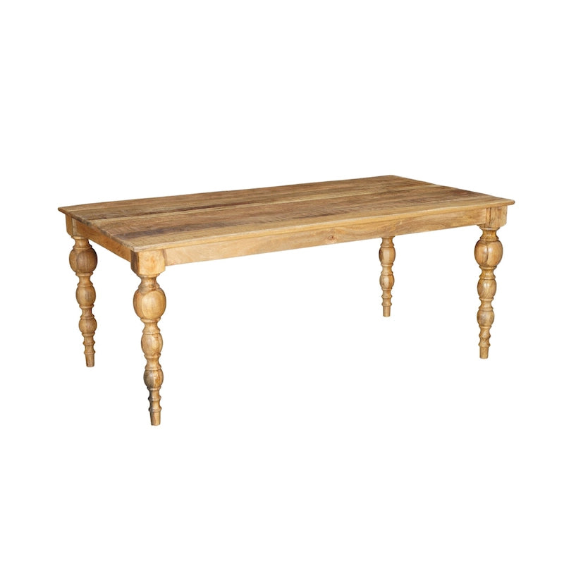 Ava 72 Carved Solid Wood Dining Table - 72 W