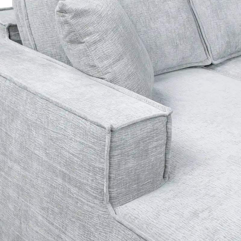 Brenley 110.5 Sofa-in-a-Box Chenille Upholstered Frameless 2-Piece Sectional Sofa