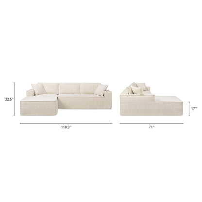 Brenley 110.5 Sofa-in-a-Box Chenille Upholstered Frameless 2-Piece Sectional Sofa