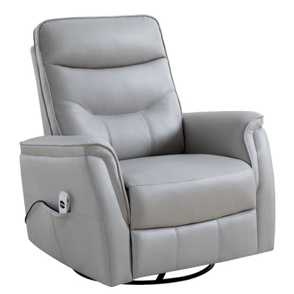 HOMYKA Swivel Power Recliner Faux Leather Glider With USB Port